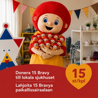 Lahjoita 15 Bravy-pehmoleluja sairaalassa oleville lapsille kuva